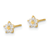 14K Gold Madi K Kids CZ Star Earrings with Polished Finish